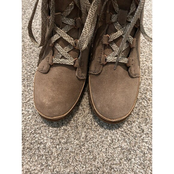 Merrell Tremblant Womens 7.5 Brown Leather Lace Up Wedge minimalist Ankle Boots - Picture 4 of 9